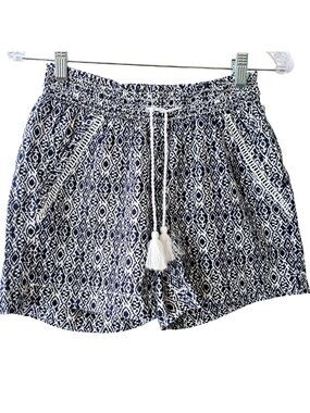 ✨Like New✨ Briggs Linen Blend Pull-On Shorts, Blue & White, Size XS
